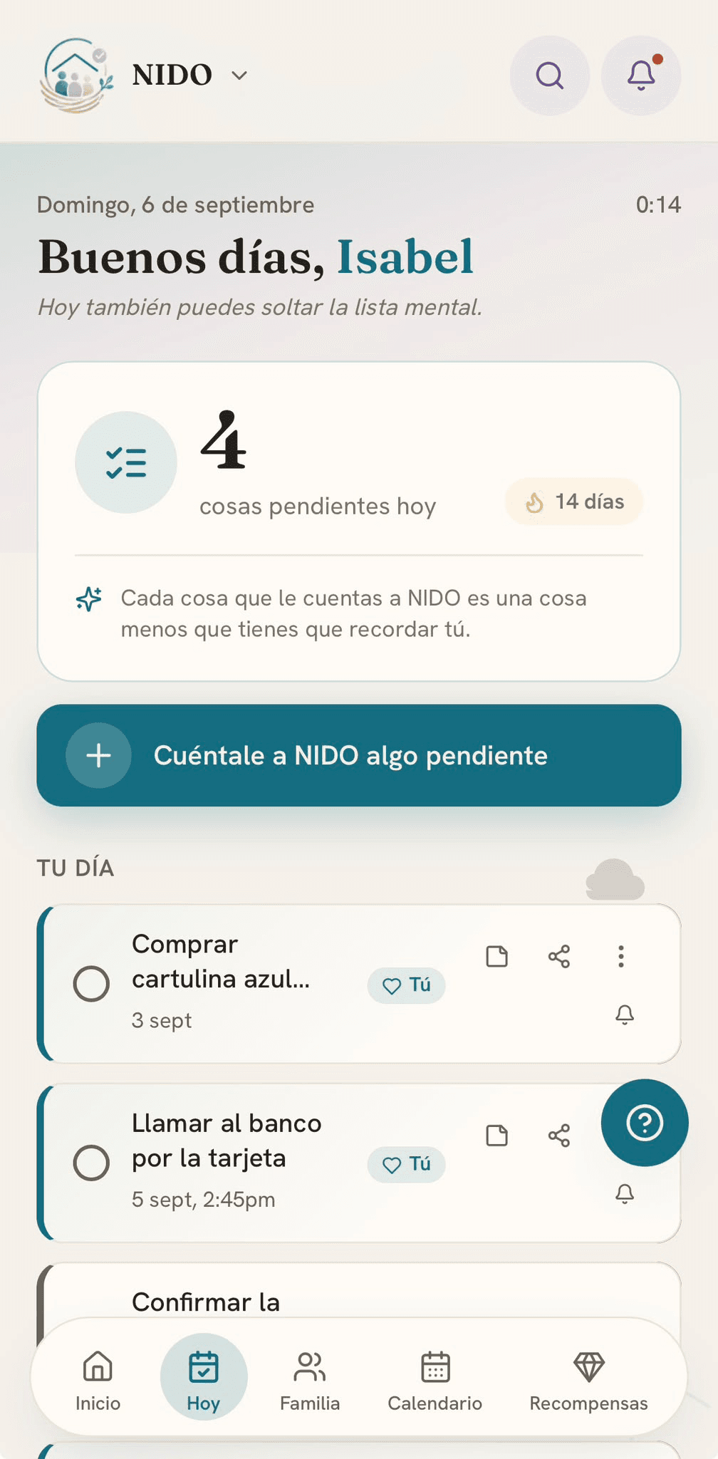 NIDO ya organizó tu día, resuelto